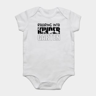 roaring into kindergarten back to school dinosaur Baby Bodysuit
